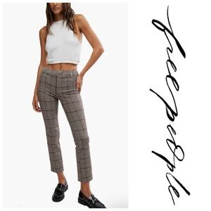 FREE PEOPLE Pants Women’s 6 Molly Houndstooth Plaid Slim Fit LIKE NEW!